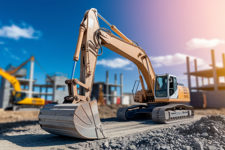 pelleteuse-chantier-batiment-ciel-bleu