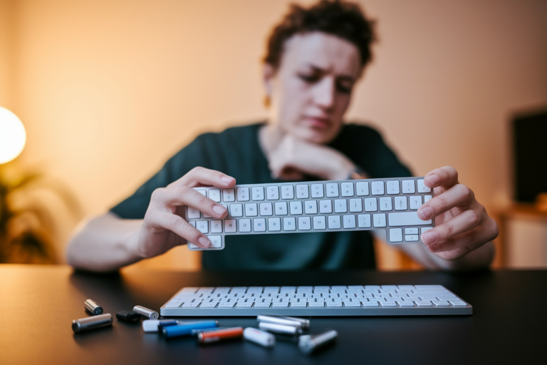 personne-clavier-sansfil-piles-tournevis