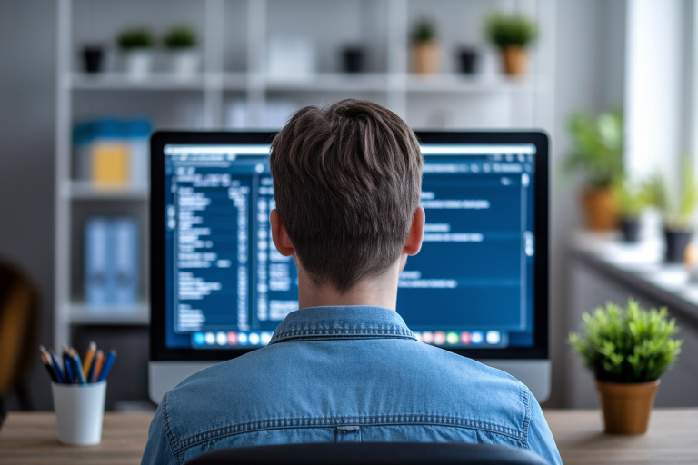personne-dos-bureau-ecran-flou