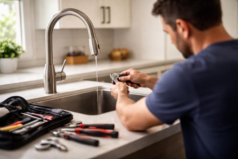 evier-cuisine-reparation-robinet-outils